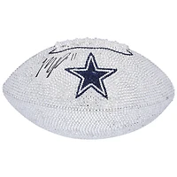 Micah Parsons Dallas Cowboys Autographed Swarovski Crystal White Panel Football - Art by Rock On Sports 