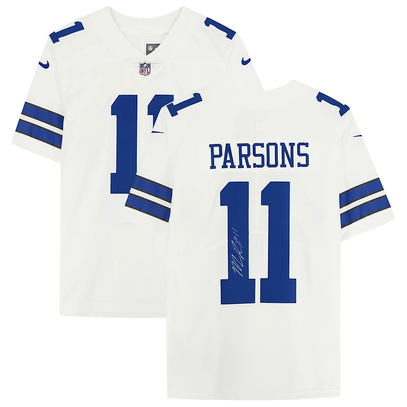 Maillot Nike dédicacé par Micah Parsons White Dallas Cowboys