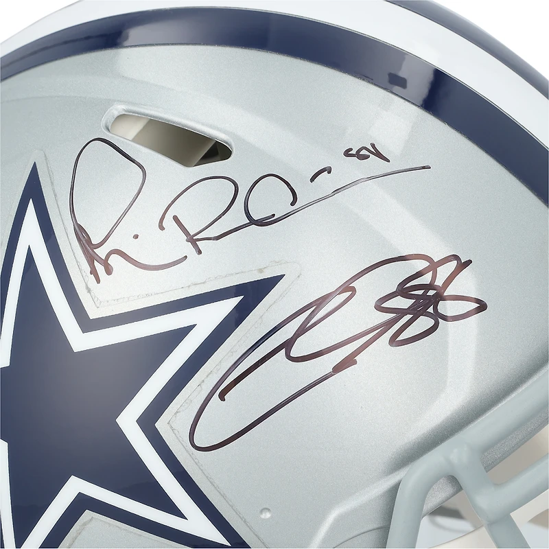 Casque Riddell Speed ​​authentique autographié par Michael Irvin, CeeDee Lamb et Drew Pearson des Dallas Cowboys avec inscription « HOF 21 »