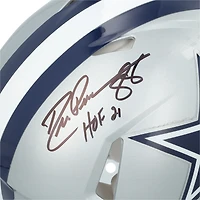 Casque Riddell Speed ​​authentique autographié par Michael Irvin, CeeDee Lamb et Drew Pearson des Dallas Cowboys avec inscription « HOF 21 »