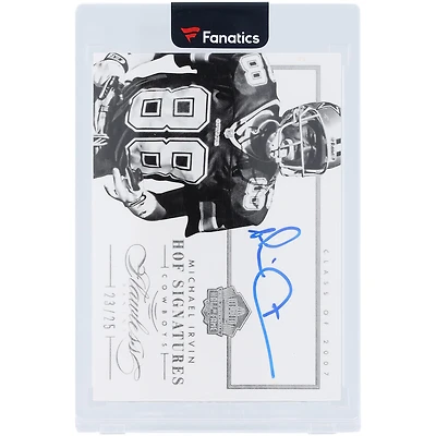 Carte Panini National Treasures HOF Signatures n° 9 #23/25 autographiée par Michael Irvin des Cowboys de Dallas 2014
