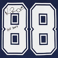 Maillot authentique autographié bleu 1996 Mitchell & Ness des Dallas Cowboys de Michael Irvin avec inscription « HOF 2007 »