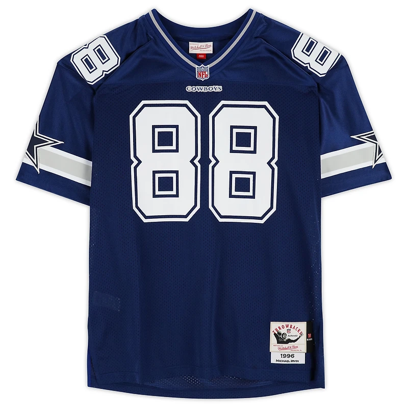 Maillot authentique autographié bleu 1996 Mitchell & Ness des Cowboys de Dallas de Michael Irvin