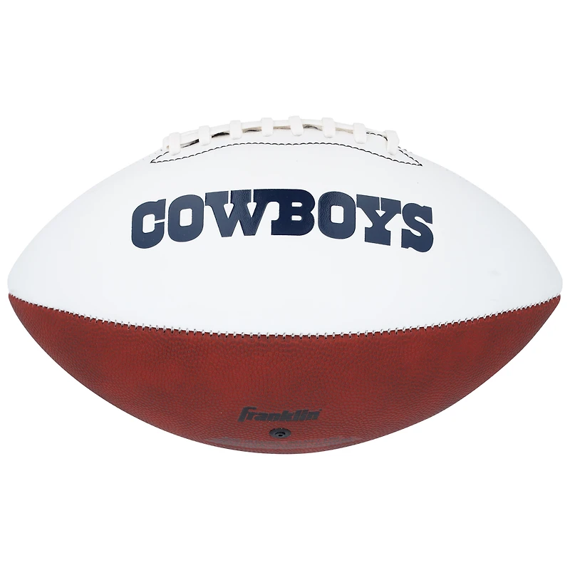 Ballon de football Franklin White Panel autographié par Michael Irvin des Cowboys de Dallas avec l'inscription « HOF 2007 »