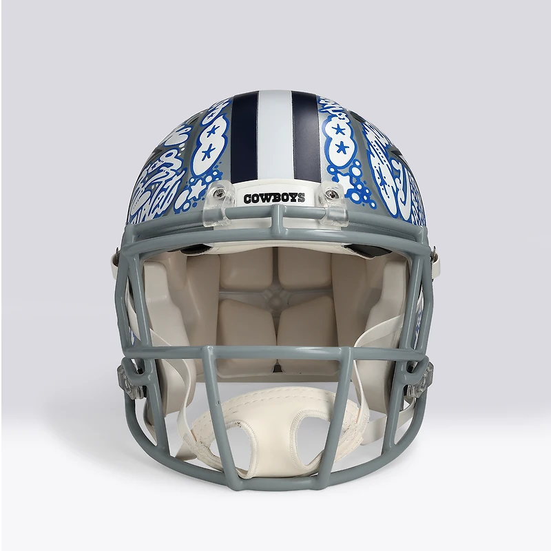 Casque Riddell Speed ​​Authentic autographié par Michael Irvin (Dallas Cowboys) - Illustration par JK5 - Édition limitée n° 1/1