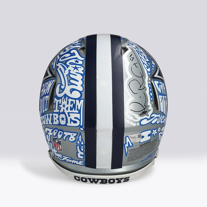 Casque Riddell Speed Authentic autographié par Michael Irvin (Dallas Cowboys) - Illustration par JK5 - Édition limitée n° 1/1