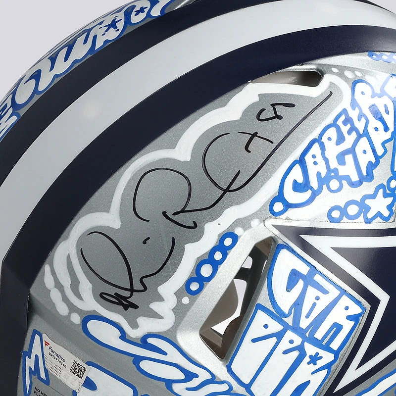 Michael Irvin Dallas Cowboys Autographed Riddell Speed Authentic Helmet - Art by JK5 - Limited Edition #1/1