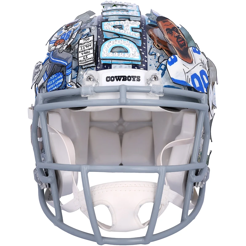 Michael Irvin Dallas Cowboys Autographed Riddell Speed Authentic Helmet with Multiple Inscriptions - Art by Charles Fazzino - RG13340223