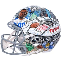 Michael Irvin Dallas Cowboys Autographed Riddell Speed Authentic Helmet with Multiple Inscriptions - Art by Charles Fazzino - RG13340223