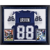 Maillot authentique Mitchell & Ness 1995 Throwback Navy autographié par Michael Irvin Dallas Cowboys avec inscription « HOF 2007 »
