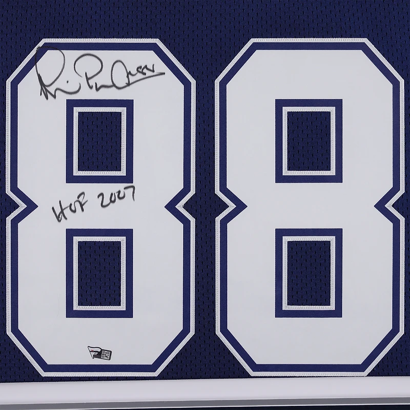 Maillot authentique Mitchell & Ness 1995 Throwback Navy autographié par Michael Irvin Dallas Cowboys avec inscription « HOF 2007 »