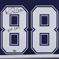 Maillot authentique Mitchell & Ness 1995 Throwback Navy autographié par Michael Irvin Dallas Cowboys avec inscription « HOF 2007 »