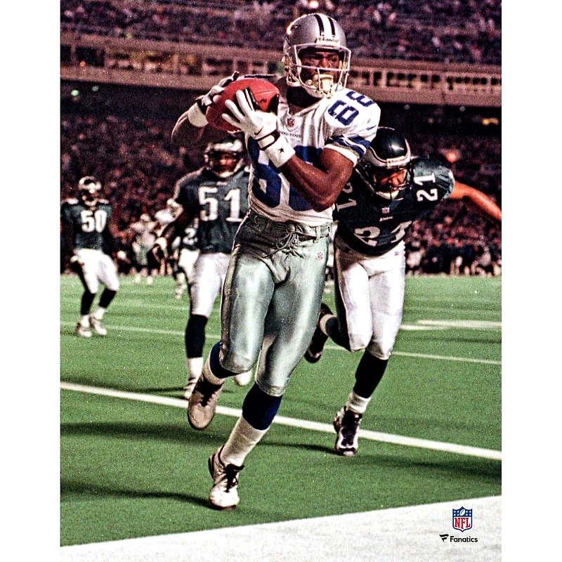 Photographie non signée de Michael Irvin lors la réception d'un touchdown des Cowboys Dallas