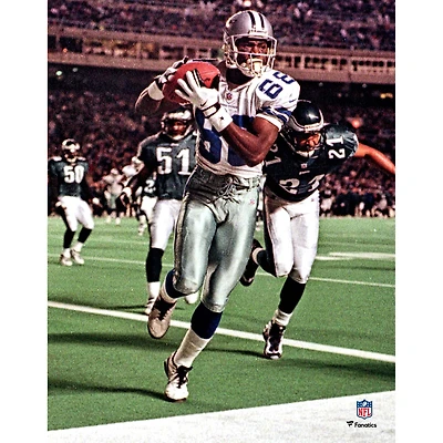 Photographie non signée de Michael Irvin lors la réception d'un touchdown des Cowboys Dallas