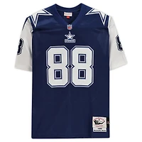 Maillot authentique dédicacé par Michael Irvin Navy Dallas Cowboys Mitchell & Ness 1995 avec inscription « HOF 2007 »