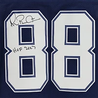 Maillot authentique dédicacé par Michael Irvin Navy Dallas Cowboys Mitchell & Ness 1995 avec inscription « HOF 2007 »