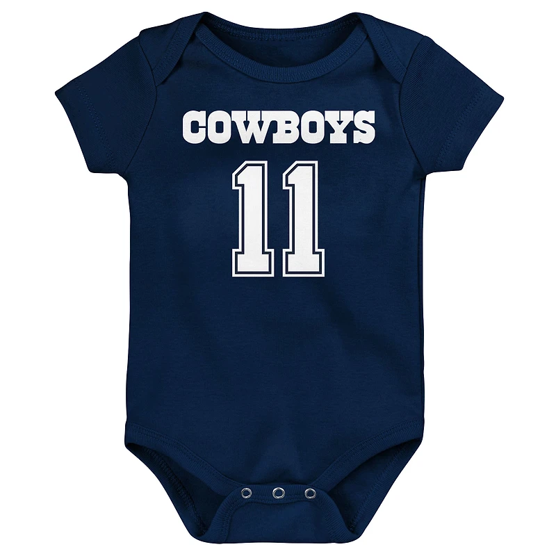 Nouveau-né et bébé Micah Parsons Navy Dallas Cowboys Mainliner Player Name & Number Body