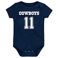 Nouveau-né et bébé Micah Parsons Navy Dallas Cowboys Mainliner Player Name & Number Body