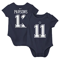 Body Nike Micah Parsons bleu marine pour nouveau-né et bébé, avec nom numéro du joueur des Dallas Cowboys.