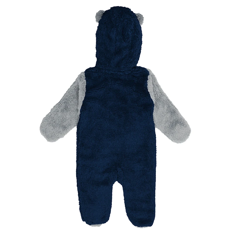 Grenouillère polaire à fermeture éclair intégrale pour nouveau-né et nourrisson, motif Cowboys de Dallas, bleu marine, Stay Napping Teddy