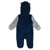 Grenouillère polaire à fermeture éclair intégrale pour nouveau-né et nourrisson, motif Cowboys de Dallas, bleu marine, Stay Napping Teddy