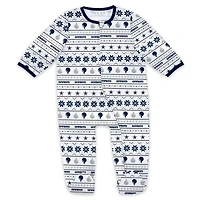 Ensemble pyjama et bavoir à fermeture éclair pour nouveau-né bébé par Erin Andrews Dallas Cowboys Allover Print