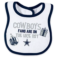 Ensemble pyjama et bavoir à fermeture éclair pour nouveau-né bébé par Erin Andrews Dallas Cowboys Allover Print