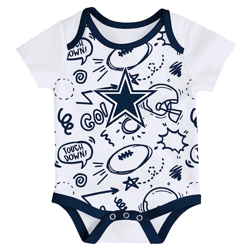 Newborn Outerstuff Dallas Cowboys All Day Play Three-Piece Bodysuit Set
