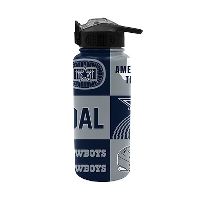 Gourde Pegasus Dallas Cowboys 946 ml (32 oz) avec slogan local et bouchon à pression