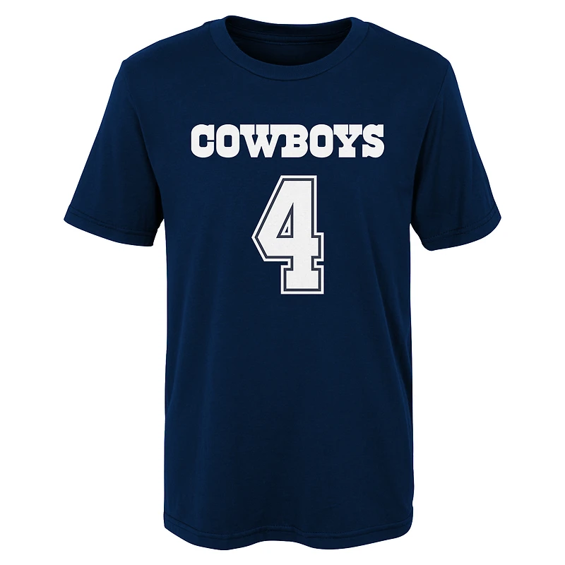 Préscolaire Dak Prescott Navy Dallas Cowboys Mainliner Nom et numéro du joueur T-shirt