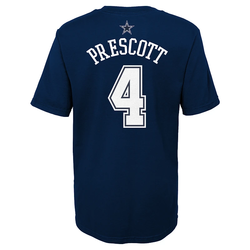 Préscolaire Dak Prescott Navy Dallas Cowboys Mainliner Nom et numéro du joueur T-shirt