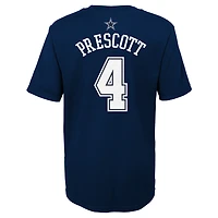 Préscolaire Dak Prescott Navy Dallas Cowboys Mainliner Nom et numéro du joueur T-shirt