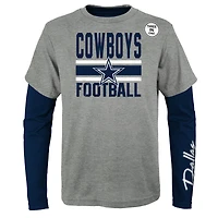 Preschool Heather Gray/Navy Dallas Cowboys Fan Fave T-Shirt Combo Set