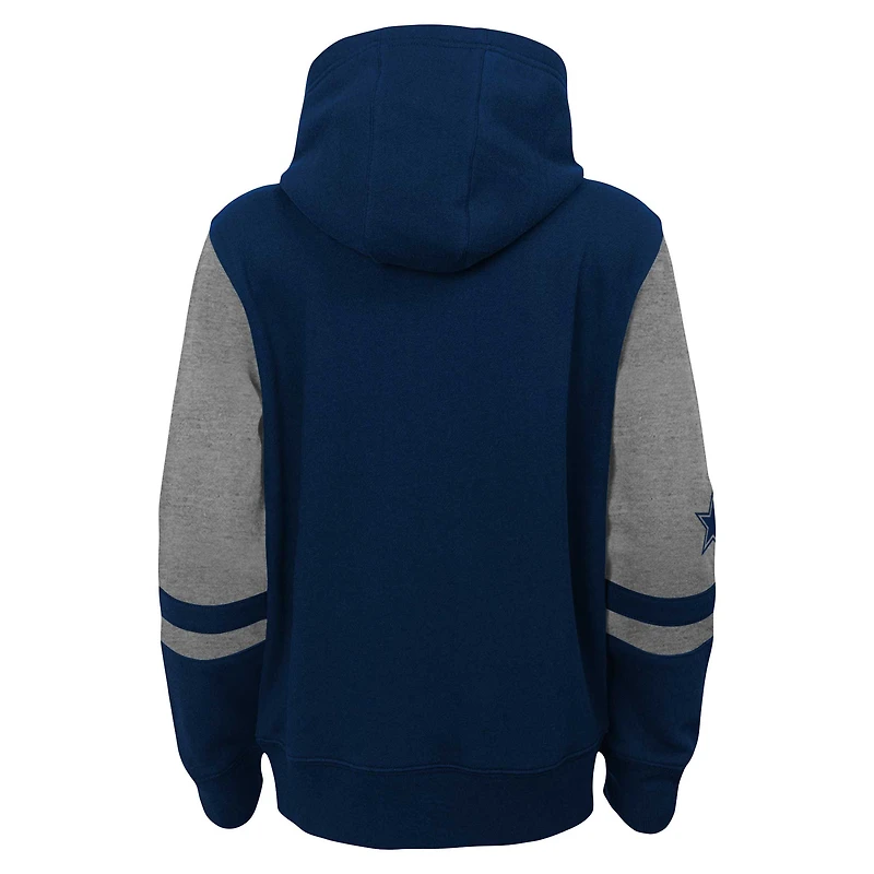 Sweat à capuche entièrement zippé bleu marine Dallas Cowboys Stadium préscolaire