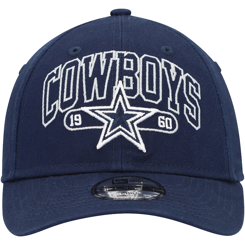 Preschool New Era Navy Dallas Cowboys Outline 9FORTY Adjustable Hat