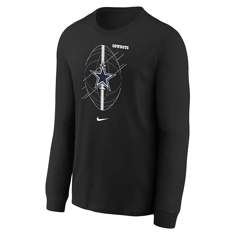 T-shirt à manches longues Nike Dallas Cowboys préscolaire noir