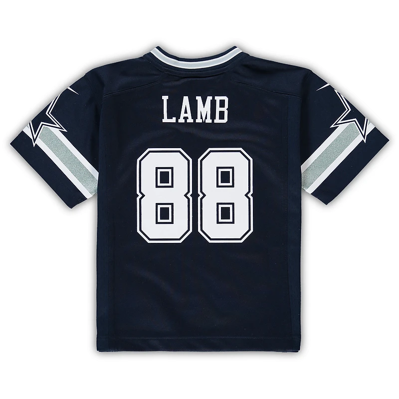 Maillot de match Nike CeeDee Lamb Navy Dallas Cowboys pour enfants d'âge préscolaire