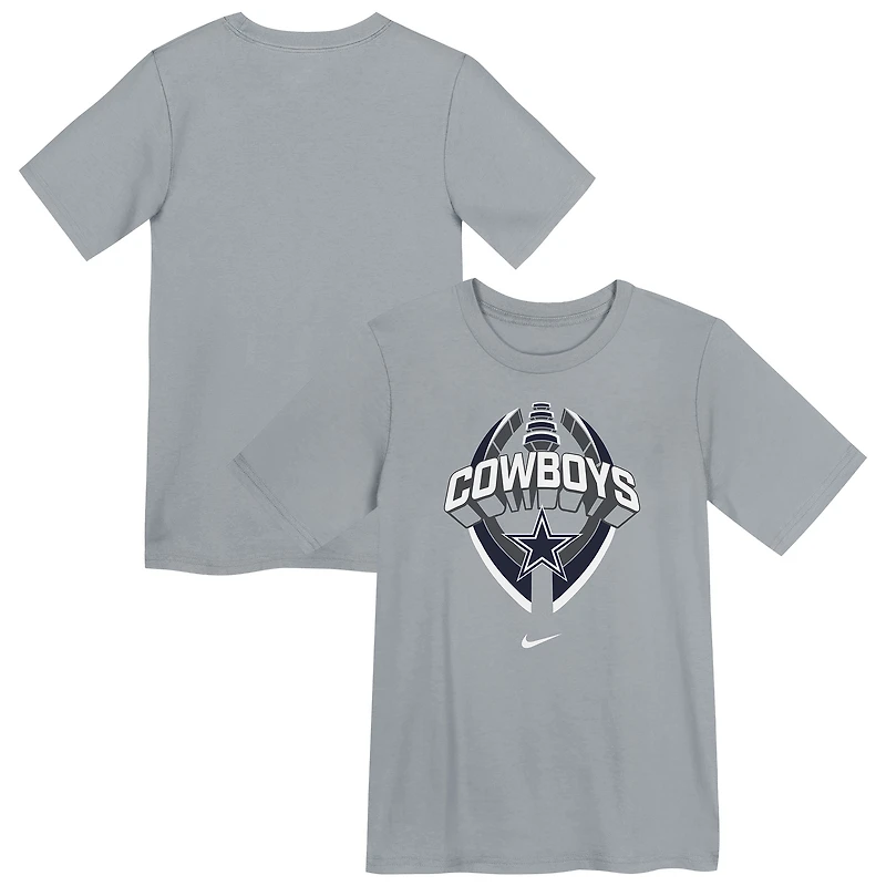 T-shirt Nike gris Dallas Cowboys Icon Legend Dri-FIT pour enfants d'âge préscolaire