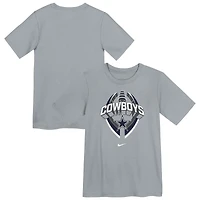 T-shirt Nike gris Dallas Cowboys Icon Legend Dri-FIT pour enfants d'âge préscolaire