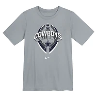 T-shirt Nike gris Dallas Cowboys Icon Legend Dri-FIT pour enfants d'âge préscolaire