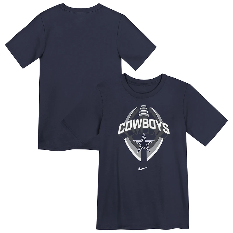 T-shirt Nike bleu marine Dallas Cowboys Icon Legend Dri-FIT pour enfant