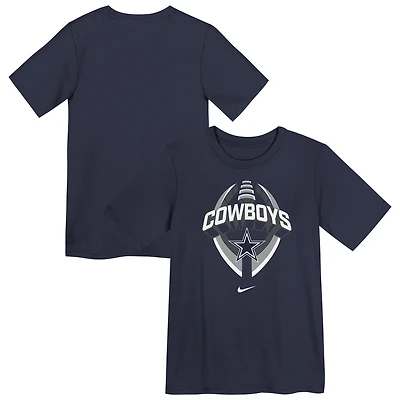 T-shirt Nike bleu marine Dallas Cowboys Icon Legend Dri-FIT pour enfant