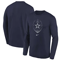 T-shirt à manches longues Nike bleu marine Dallas Cowboys Legend Icon pour enfant d'âge préscolaire
