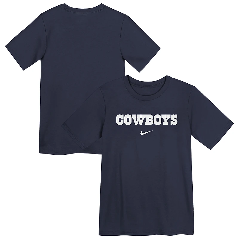 T-shirt Nike bleu marine avec logo Dallas Cowboys pour enfant d'âge préscolaire