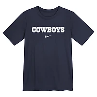 T-shirt Nike bleu marine avec logo Dallas Cowboys pour enfant d'âge préscolaire