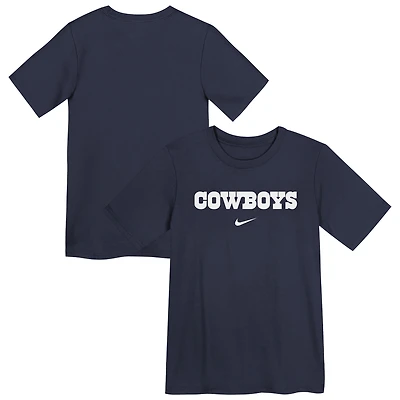 T-shirt Nike bleu marine avec logo Dallas Cowboys pour enfant d'âge préscolaire