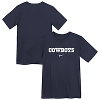 T-shirt Nike bleu marine avec logo Dallas Cowboys pour enfant d'âge préscolaire