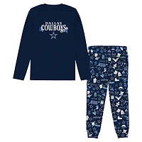 Ensemble de nuit Noël Outerstuff bleu marine Dallas Cowboys marron pour enfants d'âge préscolaire