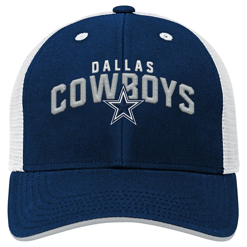 Casquette ajustable Core Lockup Trucker des Cowboys de Dallas de la marine Outerstuff pour enfants d'âge préscolaire