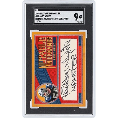 Randy White Dallas Cowboys Autographed 2008 Playoff National Treasures Notable Nicknames #9 #25/50 SGC Authenticated 9 Card with "Manster!" Inscription